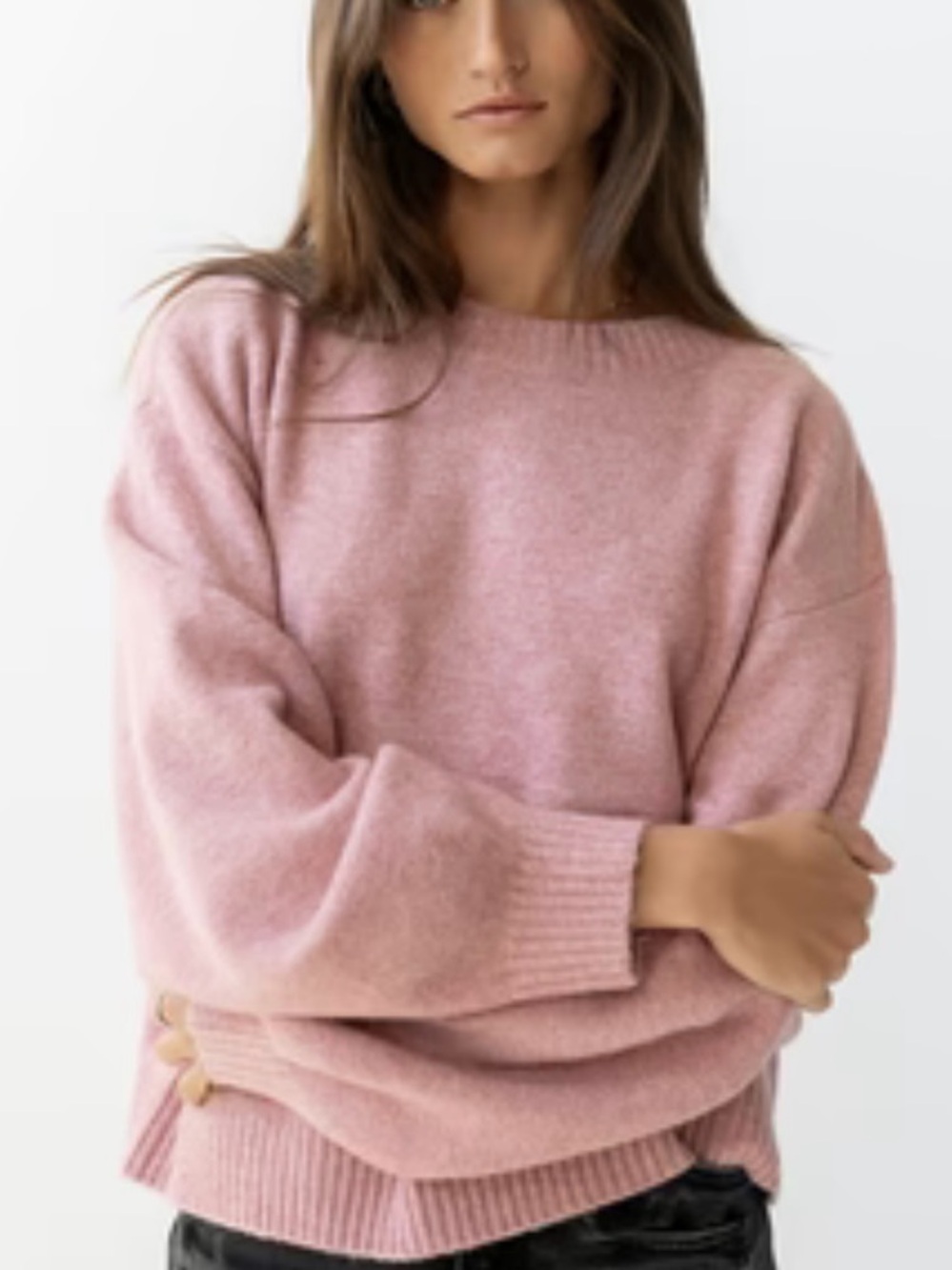 Vince Camuto Heathered Orchid Pink Oversized Pullover Sweater S